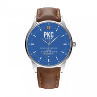Thumbnail for Petropavlovsk-Kamchatsky Yelizovo Airport (PKC) Aviator Watches - Classic - Blue - Leather Strap - Brown Leather Strap