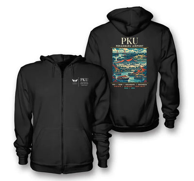 PKU - Poster - Zipped Hoodie - Black