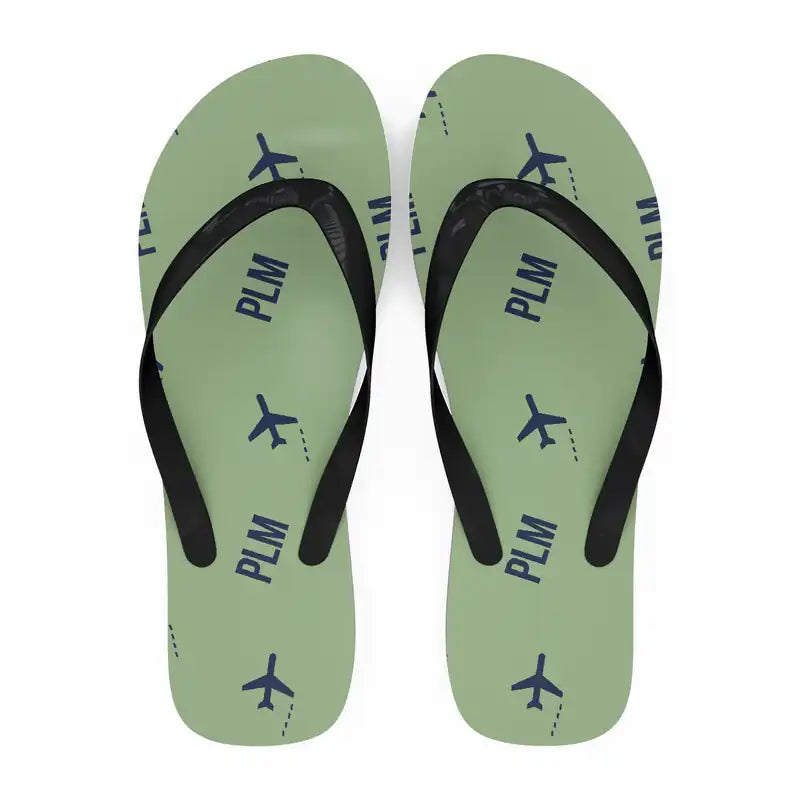 Sultan Mahmud Badaruddin II International Airport (PLM) Slippers & Flip Flops - Slippers - Flip Flops - Pattern - Light Green