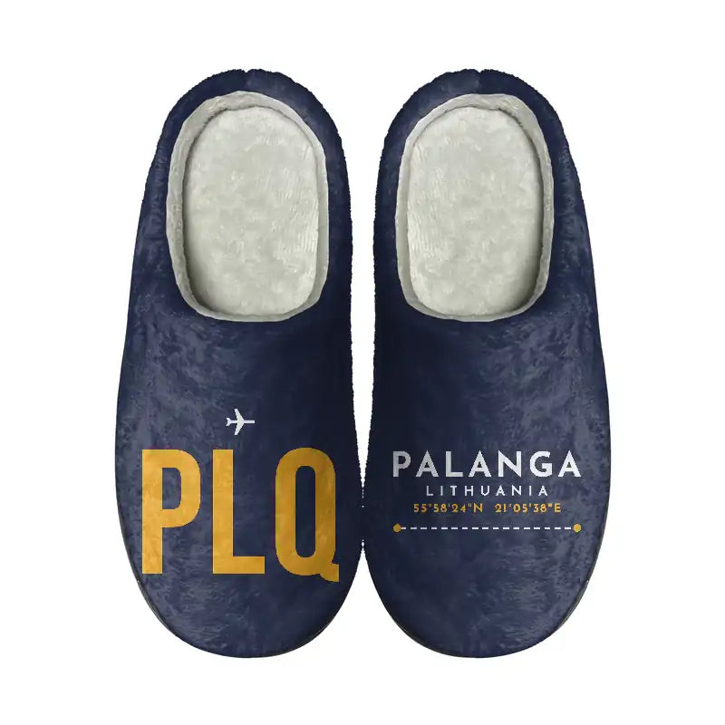 Palanga International Airport (PLQ) Slippers & Flip Flops - Slippers - Cotton - Code - Different - Navy Blue