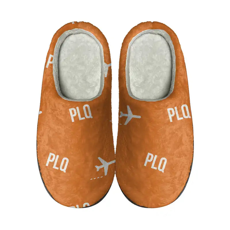 Palanga International Airport (PLQ) Slippers & Flip Flops - Slippers - Cotton - Pattern - Orange