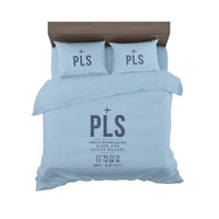 Thumbnail for Providenciales International Airport (PLS) Bedding Sets & Blankets - Bedding Set - ID Tag - Light Blue