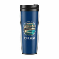 Thumbnail for Providenciales International Airport (PLS) Travel Mugs - Badge + Name - Plastic (No Holder) - Blue