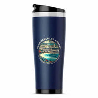 Thumbnail for Providenciales International Airport (PLS) Travel Mugs - Badge - Stainless Steel (No Holder) - Dark Blue