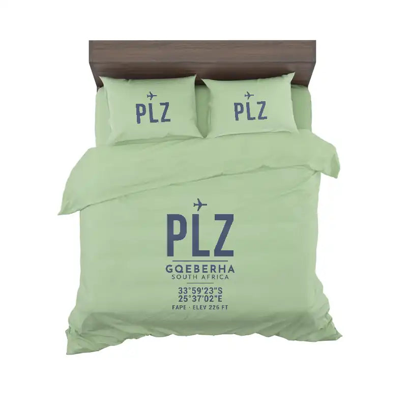 Gqeberha Chief Dawid Stuurman International Airport (PLZ) Bedding Sets & Blankets - Bedding Set - ID Tag - Light Green
