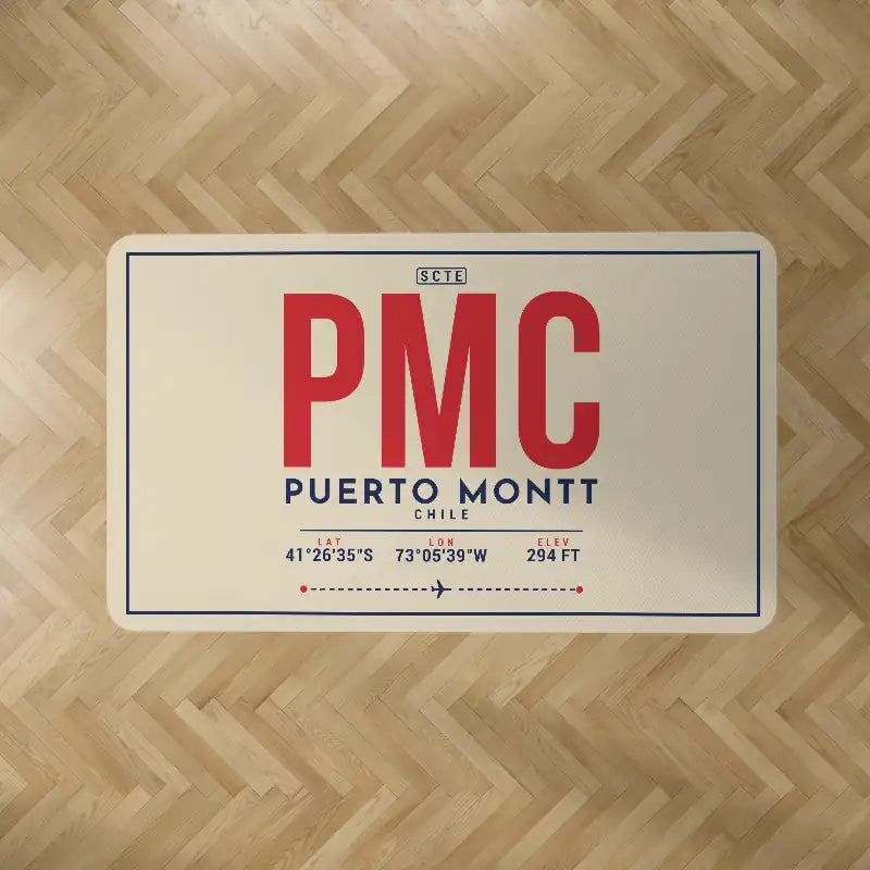 Puerto Montt El Tepual International Airport (PMC) Carpets - Carpet Rectangle - ID Tag - Beige