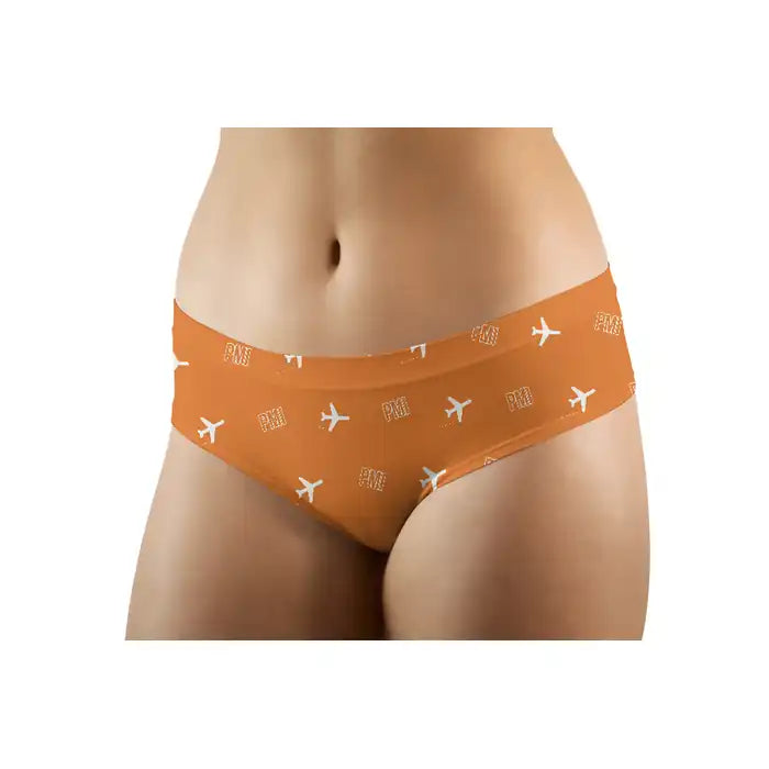 Palma de Mallorca Airport (PMI) Women Panties - Pattern - Orange - Front