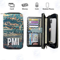 Thumbnail for Palma de Mallorca Airport (PMI) Leather Wallets - Zip Long Wallet - Scene