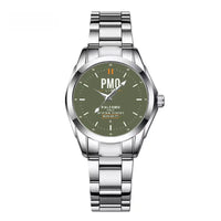 Thumbnail for Palermo Falcone Borsellino International Airport (PMO) Aviator Watches - Classic - Green Army - Stainless Steel Band - For Children & Women