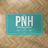 Thumbnail for Phnom Penh International Airport (PNH) Carpets - Carpet Rectangle - ID Tag - Turquoise