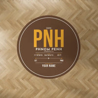 Thumbnail for Phnom Penh International Airport (PNH) Carpets - Carpet Round - ID Tag + Name - Brown