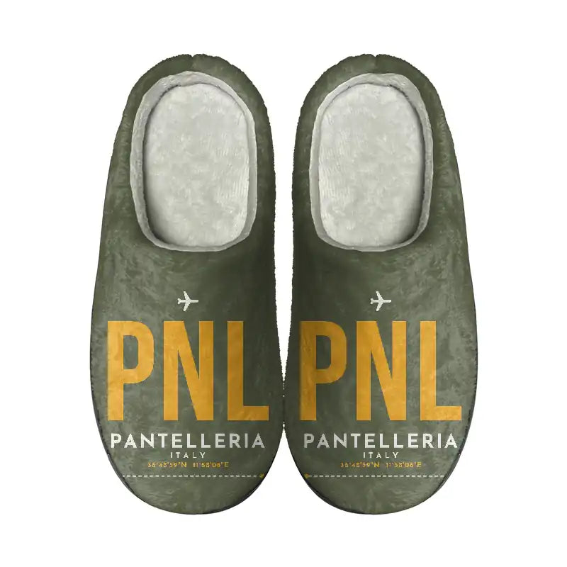 Pantelleria Airport (PNL) Slippers & Flip Flops - Slippers - Cotton - Code - Same - Green Army