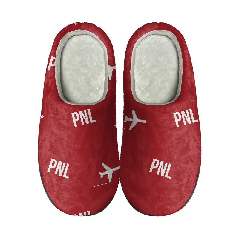 Pantelleria Airport (PNL) Slippers & Flip Flops - Slippers - Cotton - Pattern - Red