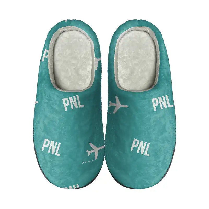 Pantelleria Airport (PNL) Slippers & Flip Flops - Slippers - Cotton - Pattern - Turquoise