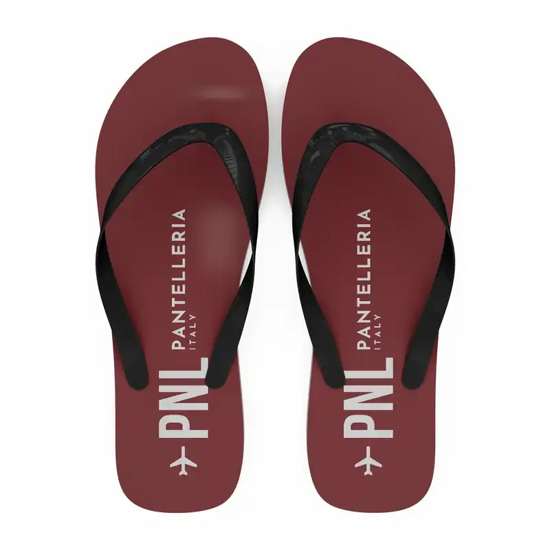 Pantelleria Airport (PNL) Slippers & Flip Flops - Slippers - Flip Flops - Code - Dark Red