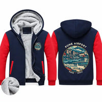 Thumbnail for Pune Airport (PNQ) Zipped Sweatshirts - Badge - Navy & Red