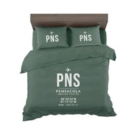 Thumbnail for Pensacola International Airport (PNS) Bedding Sets & Blankets - Bedding Set - ID Tag - Dark Green