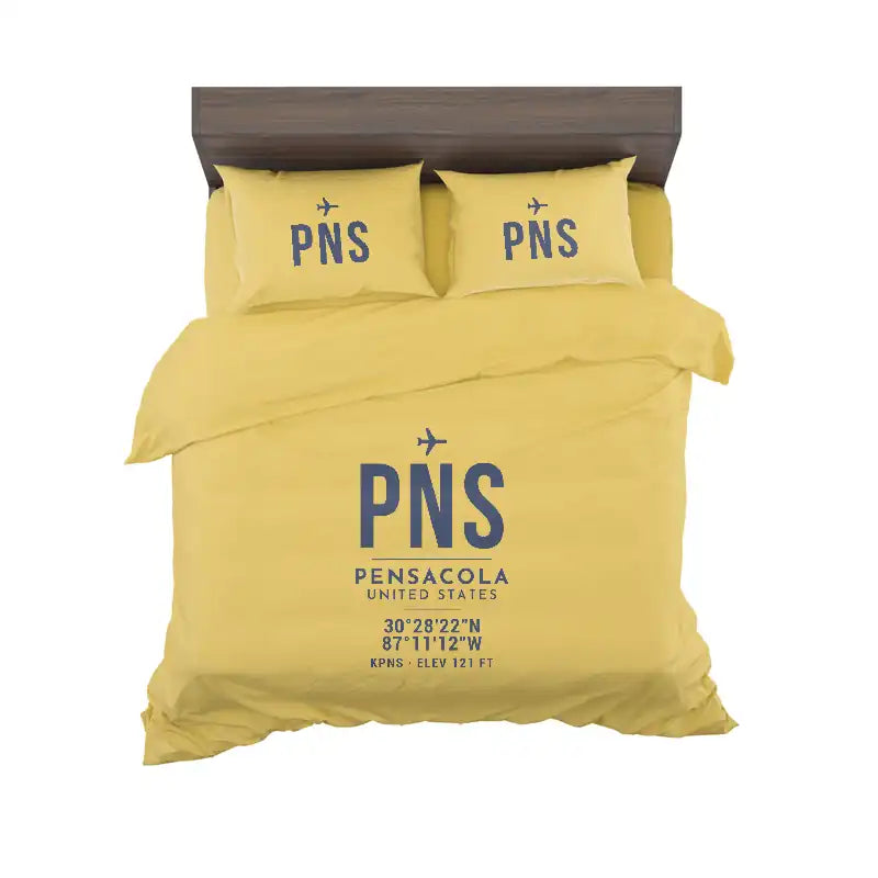 Pensacola International Airport (PNS) Bedding Sets & Blankets - Bedding Set - ID Tag - Yellow