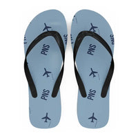 Thumbnail for Pensacola International Airport (PNS) Slippers & Flip Flops - Slippers - Flip Flops - Pattern - Light Blue
