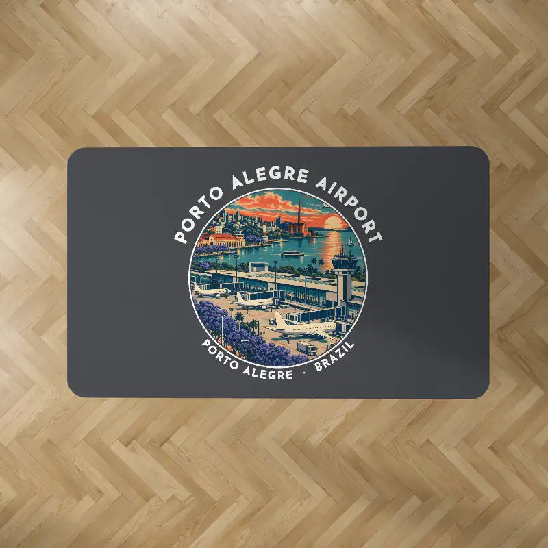 Porto Alegre - Salgado Filho International Airport (POA) Carpets - Carpet Rectangle - Badge - Dark Gray
