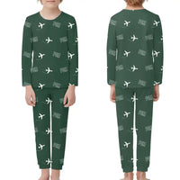 Thumbnail for Port Moresby International Airport (POM) Pajamas - Children Pajamas - Dark Green