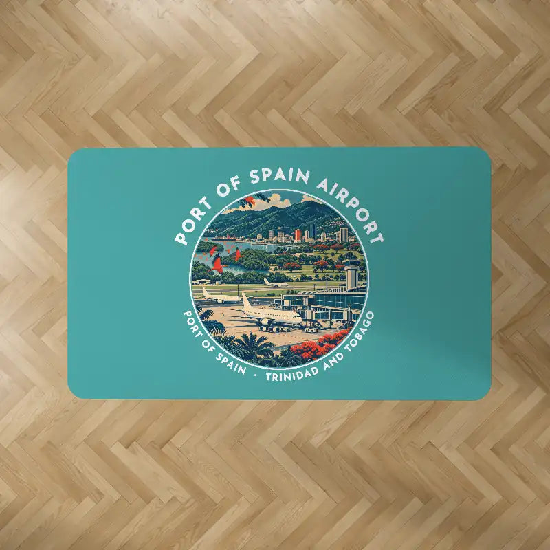Piarco International Airport (POS) Carpets - Carpet Rectangle - Badge - Turquoise