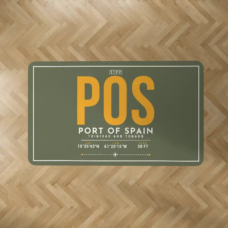 Piarco International Airport (POS) Carpets - Carpet Rectangle - ID Tag - Green Army