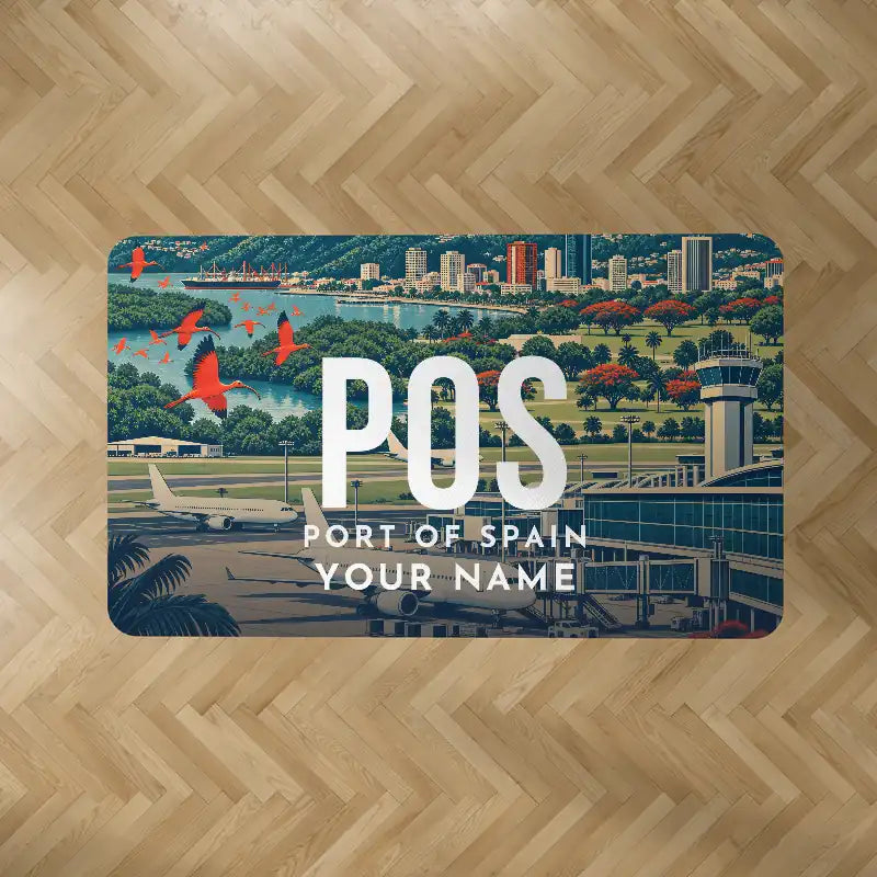 Piarco International Airport (POS) Carpets - Carpet Rectangle - Scene + Name