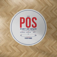 Thumbnail for Piarco International Airport (POS) Carpets - Carpet Round - ID Tag + Name - Light Gray