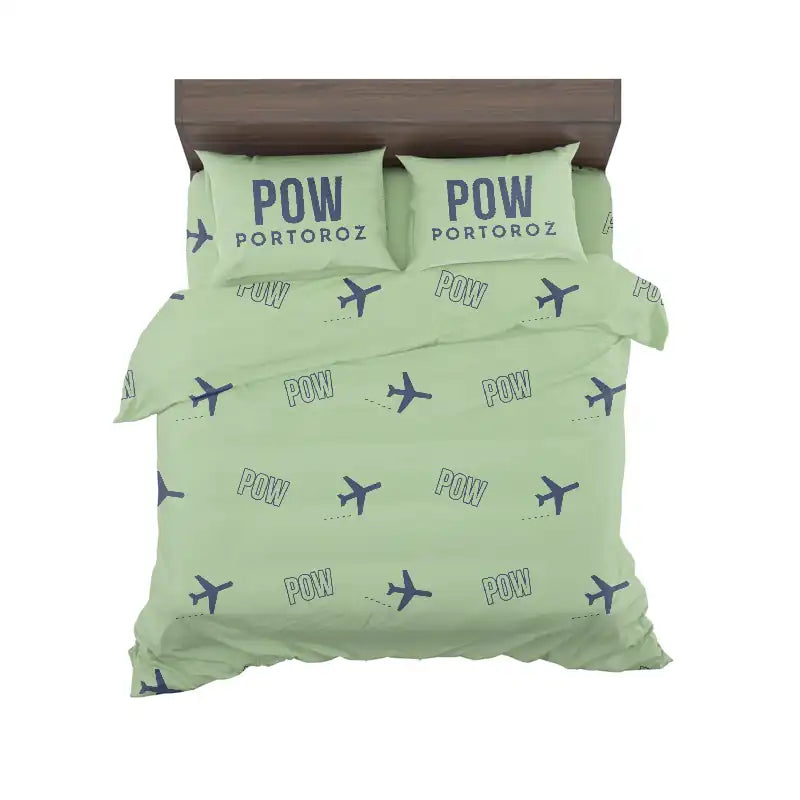 Portorož Airport (POW) Bedding Sets & Blankets - Bedding Set - Pattern - Light Green