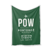 Thumbnail for Portorož Airport (POW) Bedding Sets & Blankets - Blanket - ID Tag - Green