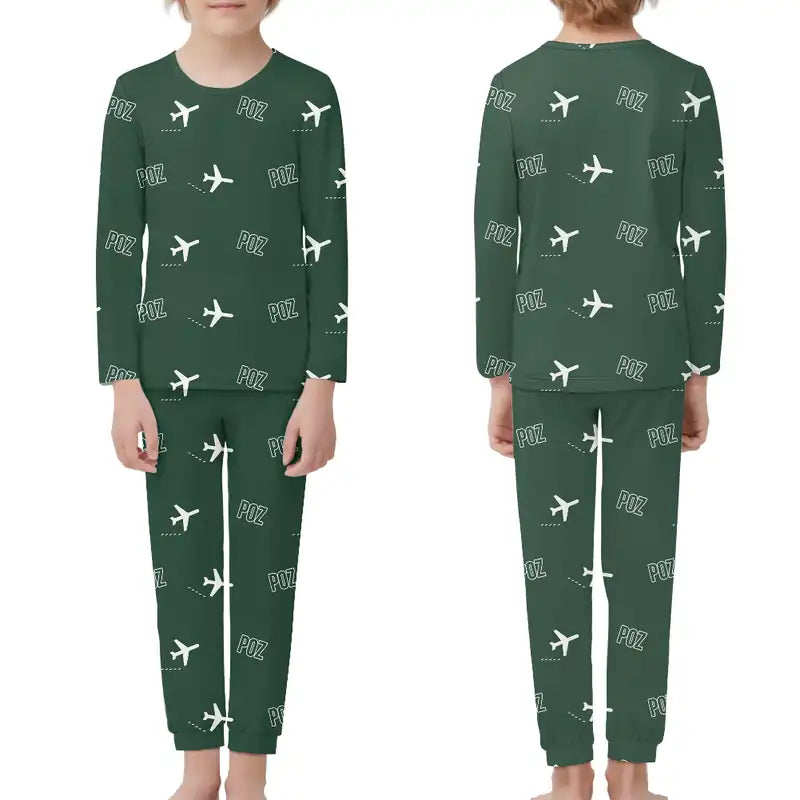 Poznan - awica Henryk Wieniawski Airport (POZ) Pajamas - Children Pajamas - Dark Green