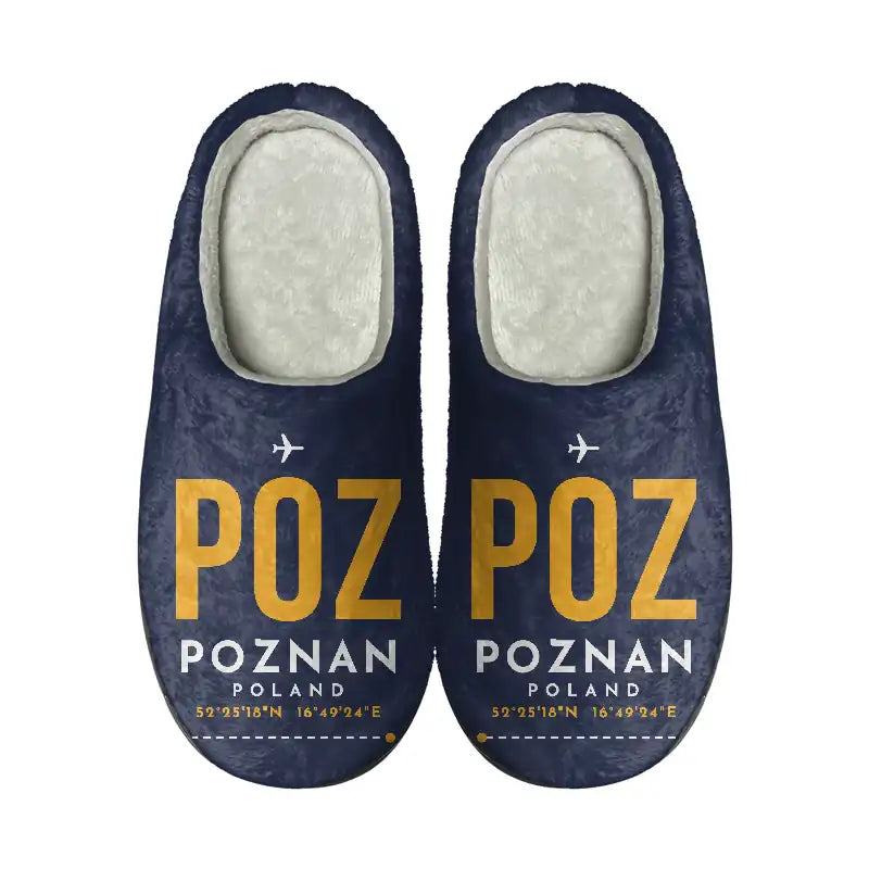 Poznan - awica Henryk Wieniawski Airport (POZ) Slippers & Flip Flops - Slippers - Cotton - Code - Same - Navy Blue