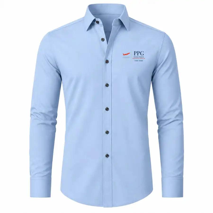 Pago Pago International Airport (PPG) Shirts - Long Sleeve Shirt - Front - Light Blue