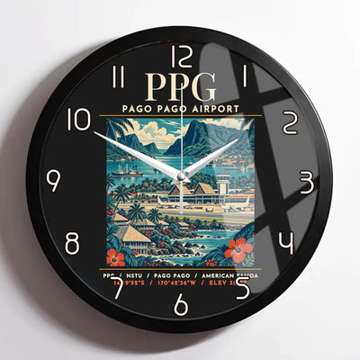 PPG - Poster - Wall Clock Framed - Black