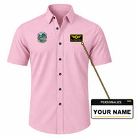 Thumbnail for Pago Pago International Airport (PPG) Shirts - Short Sleeve Shirt - Badge - Pink + NAME