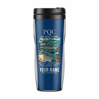 Thumbnail for Phu Quoc International Airport (PQC) Travel Mugs - Poster + Name - Plastic (No Holder) - Blue