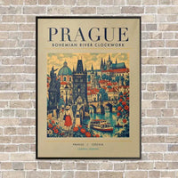 Thumbnail for PRAGUE - Poster - Canvas Framed - Beige