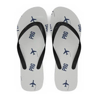 Thumbnail for Václav Havel Airport Prague (PRG) Slippers & Flip Flops - Slippers - Flip Flops - Pattern - White