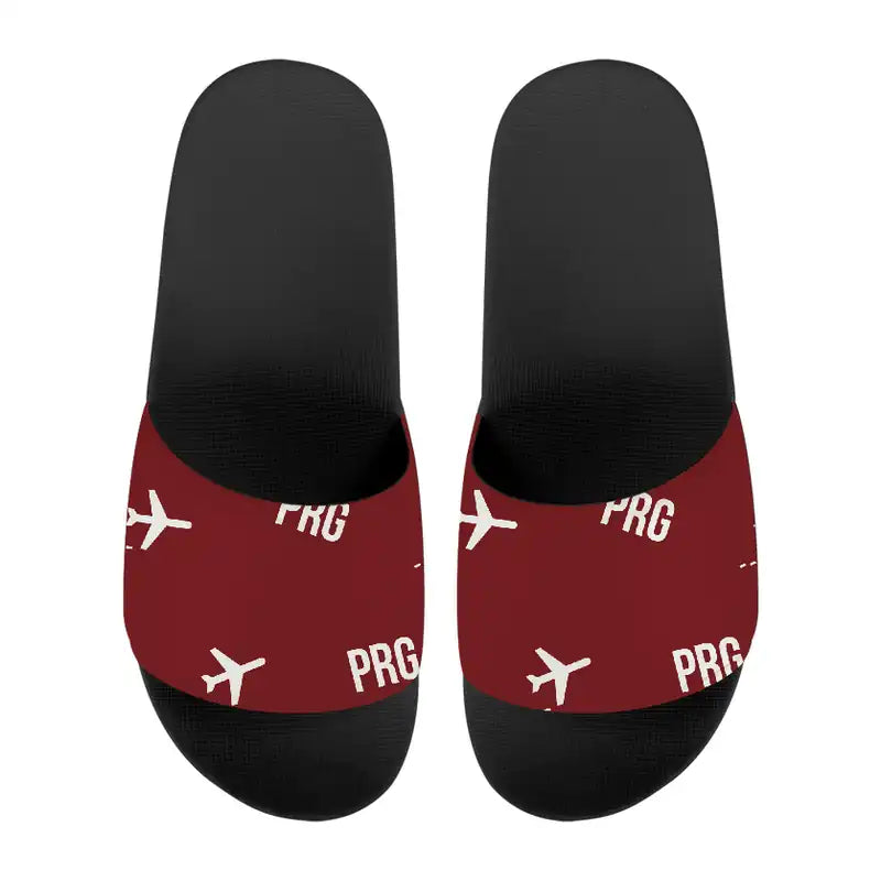Václav Havel Airport Prague (PRG) Slippers & Flip Flops - Slippers - Sport - Pattern - Dark Red