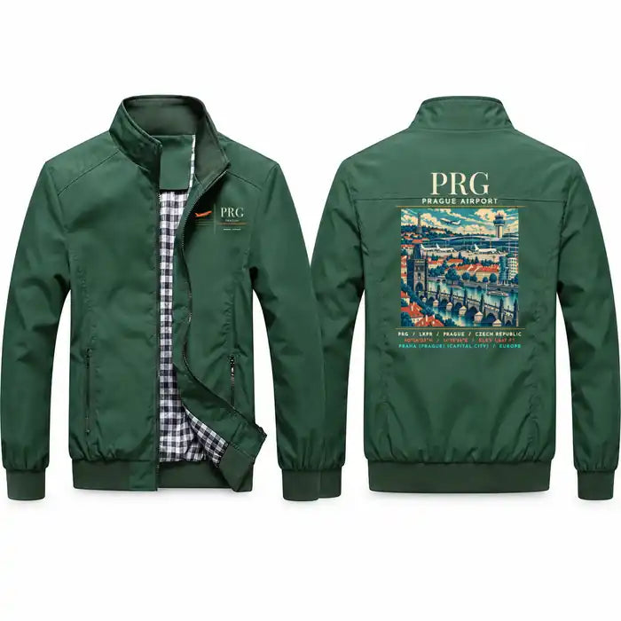 Václav Havel Airport Prague (PRG) Stylish Jackets - Stand Collar - Poster - Green