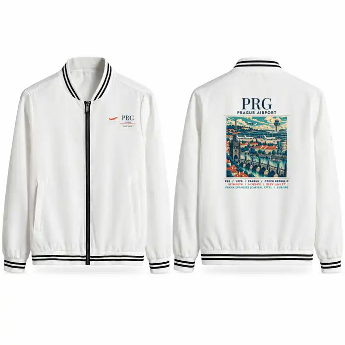 Václav Havel Airport Prague (PRG) Stylish Jackets - Baseball Collar - Poster - White