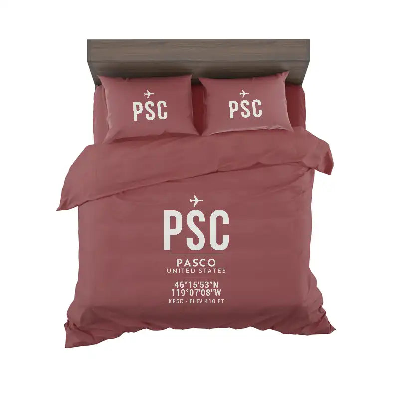 Tri-Cities Airport (PSC) Bedding Sets & Blankets - Bedding Set - ID Tag - Dark Red