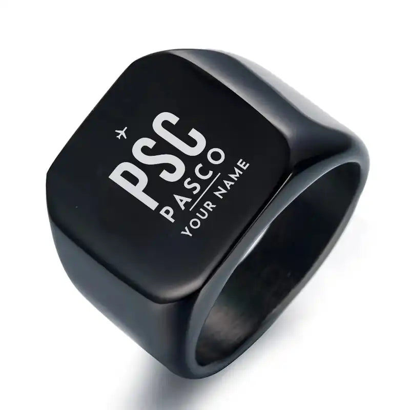 Tri-Cities Airport (PSC) Rings - Ring - Black + Name