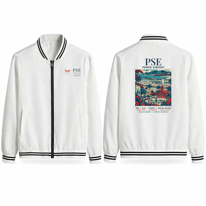 Mercedita Airport (PSE) Stylish Jackets - Baseball Collar - Poster - White