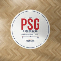 Thumbnail for Petersburg James A. Johnson Airport (PSG) Carpets - Carpet Round - ID Tag + Name - White