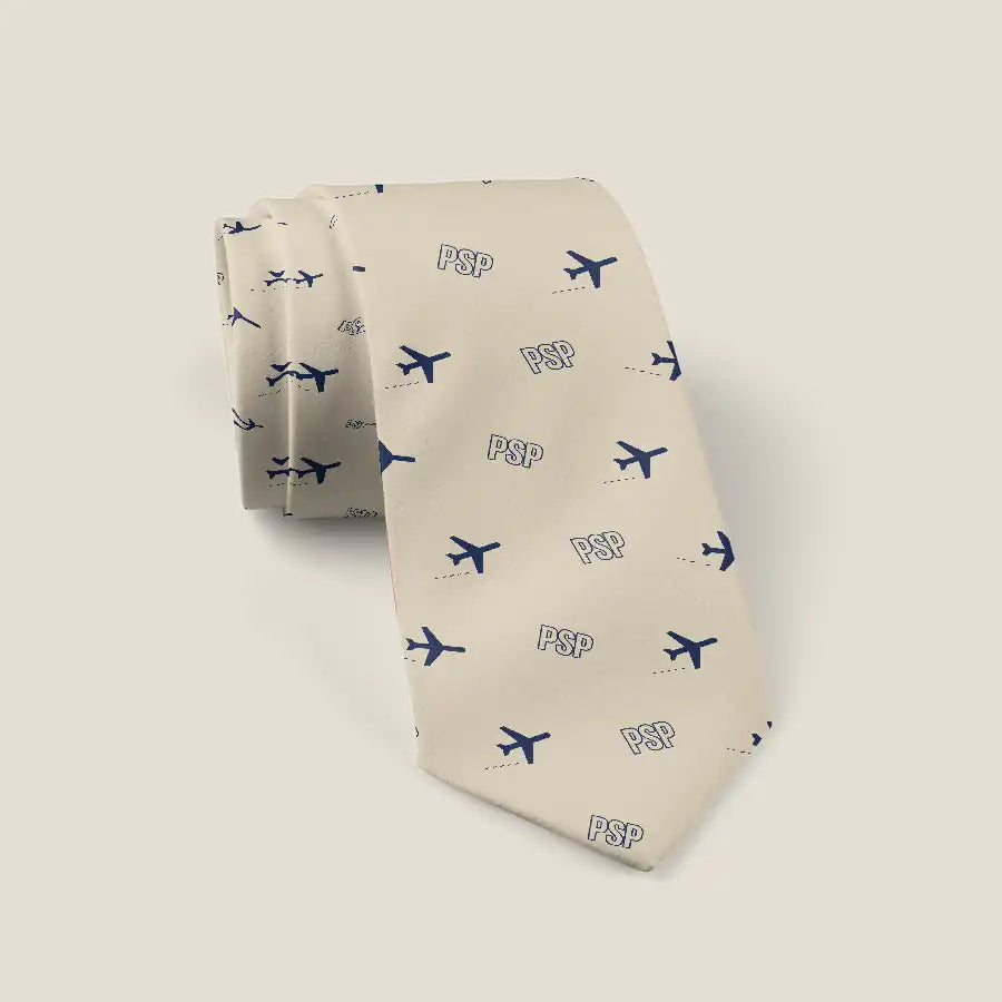 Palm Springs International Airport (PSP) Ties - Tie - Pattern - Beige