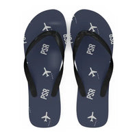 Thumbnail for Pescara Abruzzo Airport (PSR) Slippers & Flip Flops - Slippers - Flip Flops - Pattern - Navy Blue