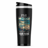 Thumbnail for Pescara Abruzzo Airport (PSR) Travel Mugs - Poster + Name - Stainless Steel (No Holder) - Black