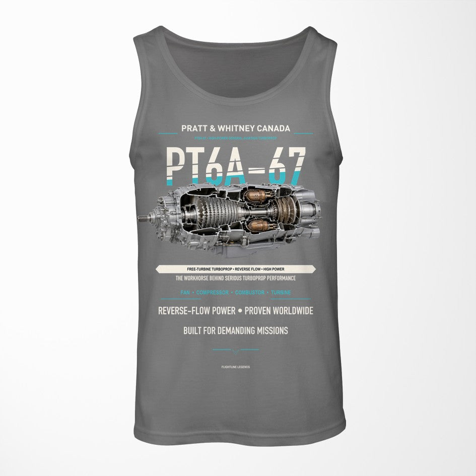 PT6A-67 design on gray tank top